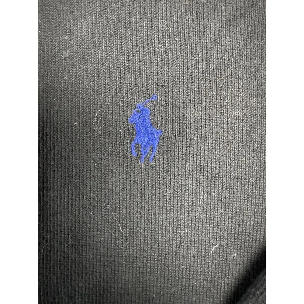 Polo Ralph Lauren Men’s 2XB Black Quarter Zip Sweatshirt Blue Pony Big Tall